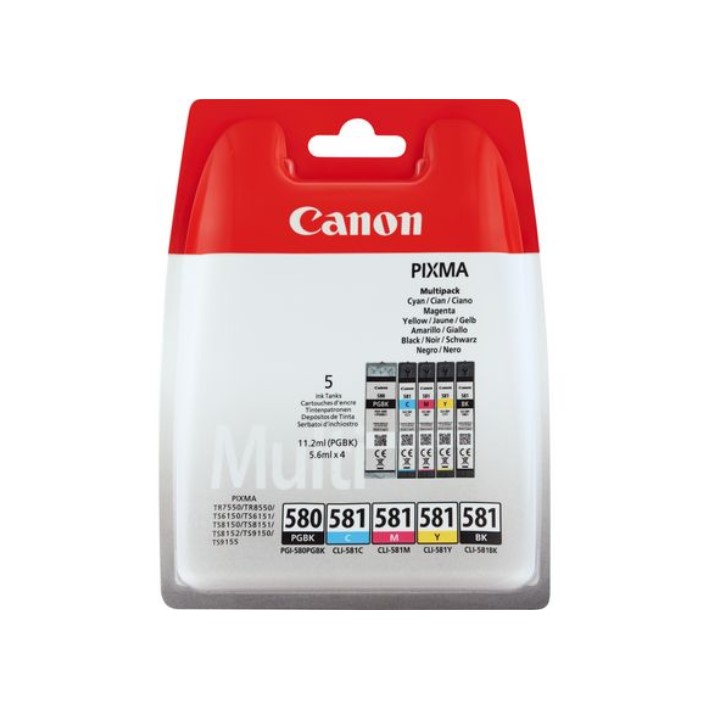 Pack Canon PGI580 Preto CLI581 BKCMY