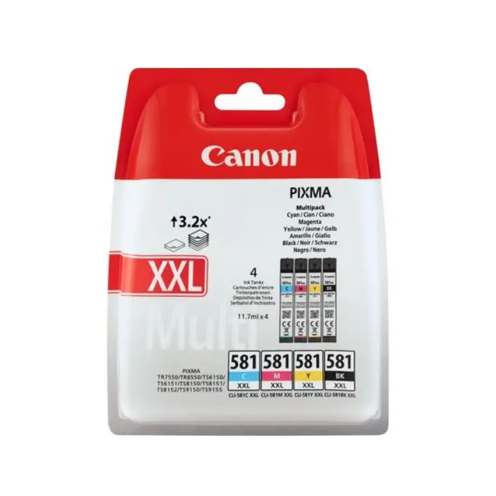 Pack Canon PGI580XXL Preto CLI581 BKCMYXXL