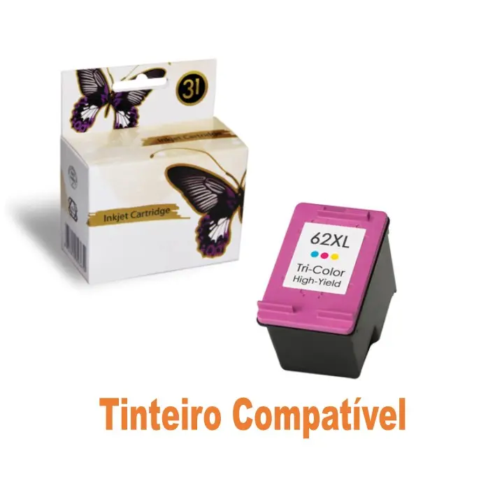 Tinteiro HP62xl Tricolor Compatível