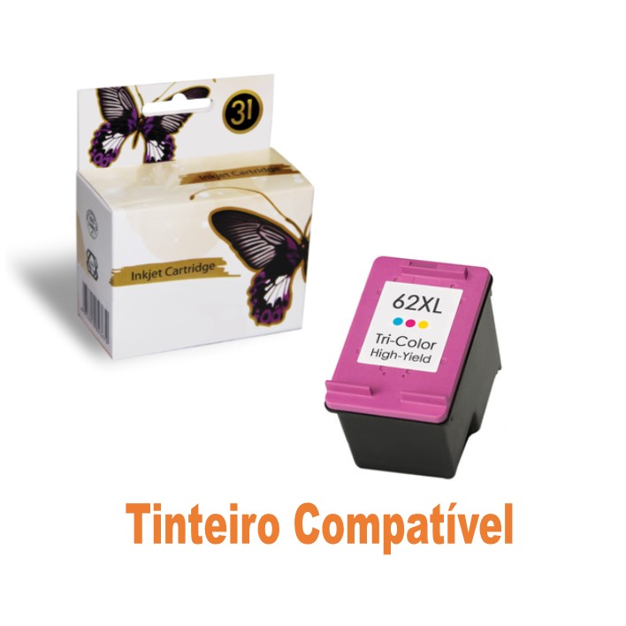 Tinteiro HP62xl Tricolor Compatível