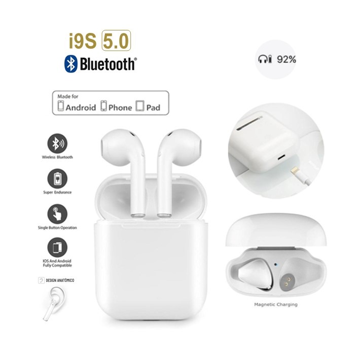 AirPods i9S Bluetooth 5.0 White • Smart Printer
