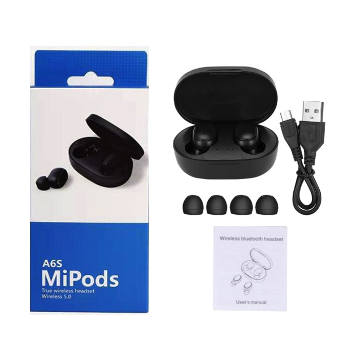 A6S MiPods TWS Headset Wireless - Compatível