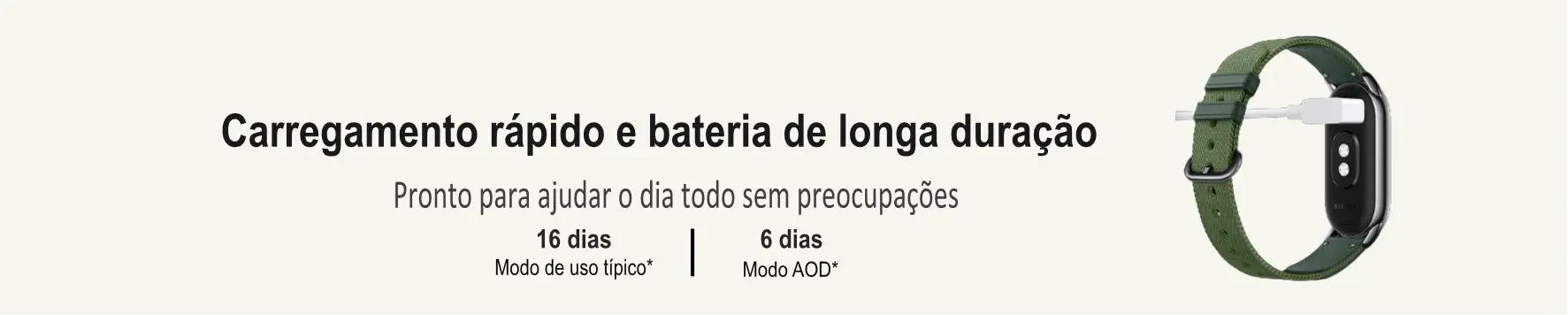 Carregamento Rápido e Bateria de Longa Duração, Pronta para ajudar durante todo o dia