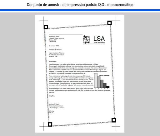 Conjunto de amostra de impressão padrão ISO - monocromático