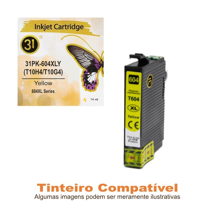 Cartucho de tinta Amarelo Epson 604XL Ananás compatível Linha31
