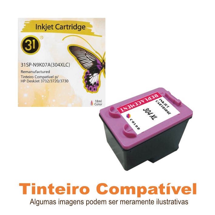 Compatível HP304XL Color Linha31