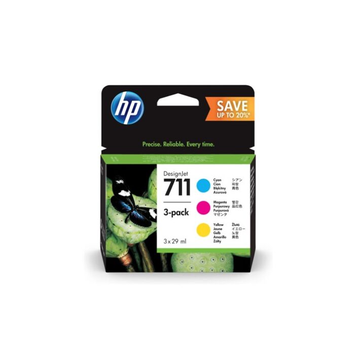 Pack 3 Cores HP711 P2V32A CMY