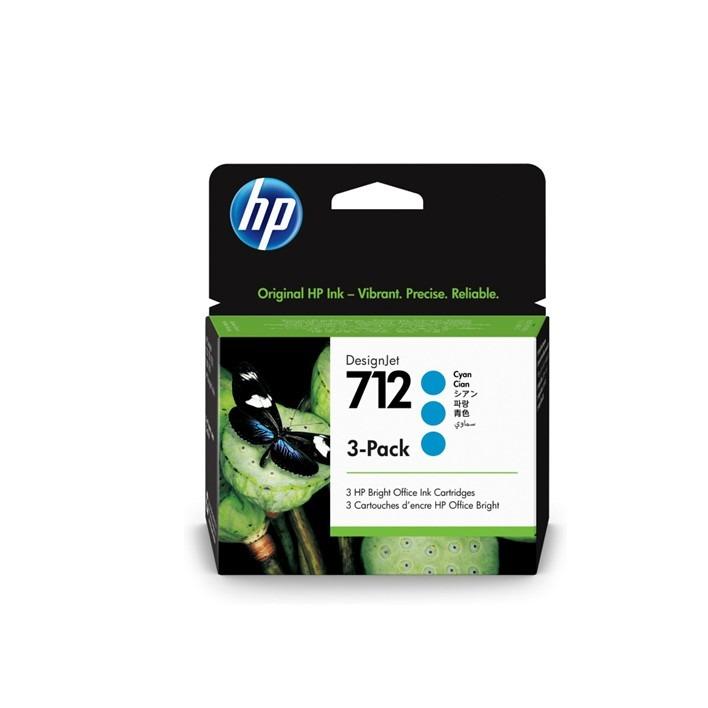 Conjunto de 3 tinteiros Ciano HP 712 de 29mlx3