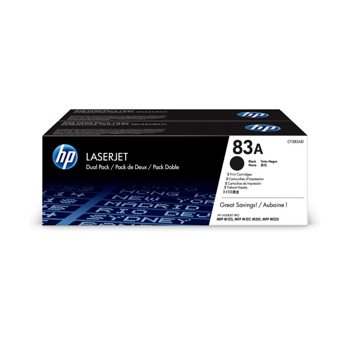 Pack 2 Toners HP CF283AD Black 83A