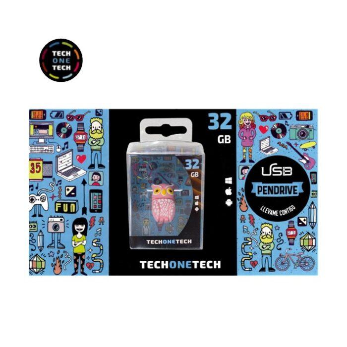 Pen Drive USB TechOneTech 32GB Pink Owl - TEC5143-32