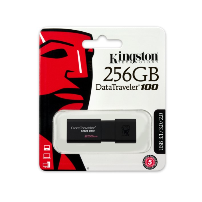Pen USB KINGSTON DT100G3 256GB Data Traveler 100 - USB 3.1/3.0/2.0
