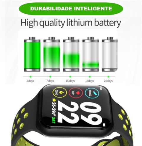 SmartWatch F8 - Pulseira Relógio Inteligente - Rosa e Azul